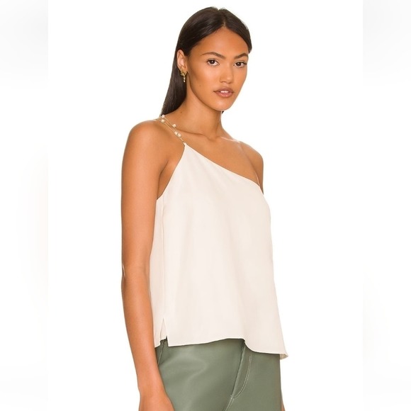 Cami NYC Tilda Linen Cami in  Ceramic Cream Size XXS One Shoulder Beaded NWT - Picture 3 of 13